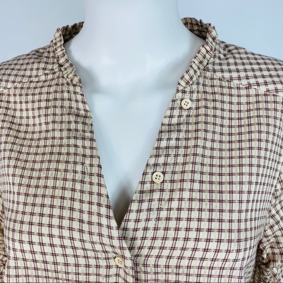Paige Sz M Torin Plaid Button Front Blouse - Picture 6 of 13